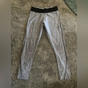 PINK Victoria's Secret Heather Gray Leggings with Black Branded Waistband
